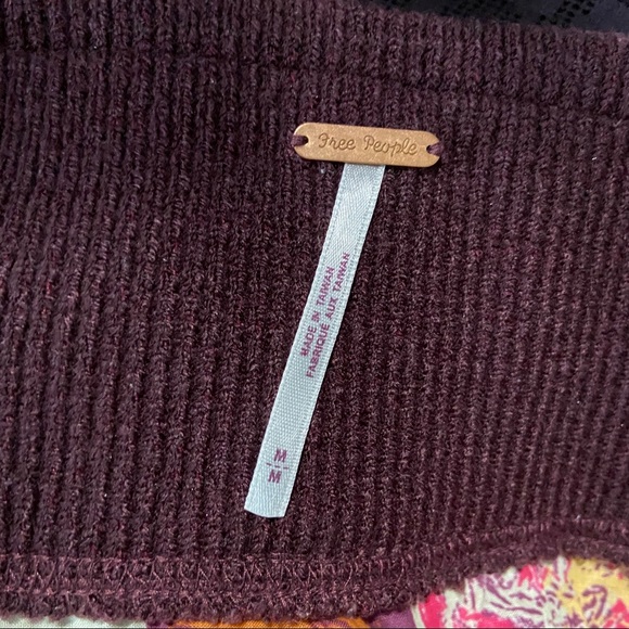 Free People Burgundy Crocheted Patterned Skirt E - Picture 5 of 7